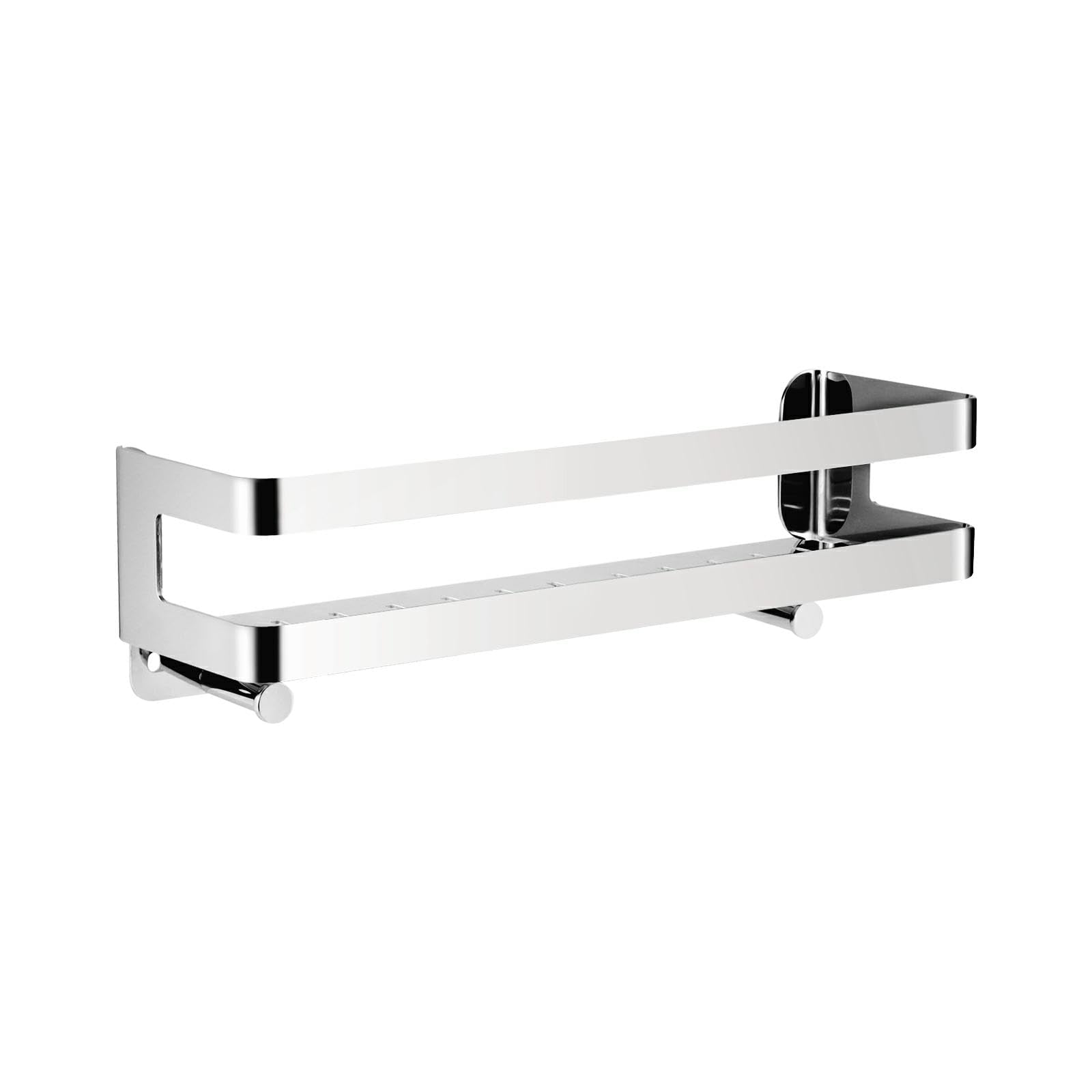 Shower Caddy,Wall Mounted Shower Shelf with Hooks, Stainless Steel Organiser for Shampoo and Bath Gel,Chrome (40cm)