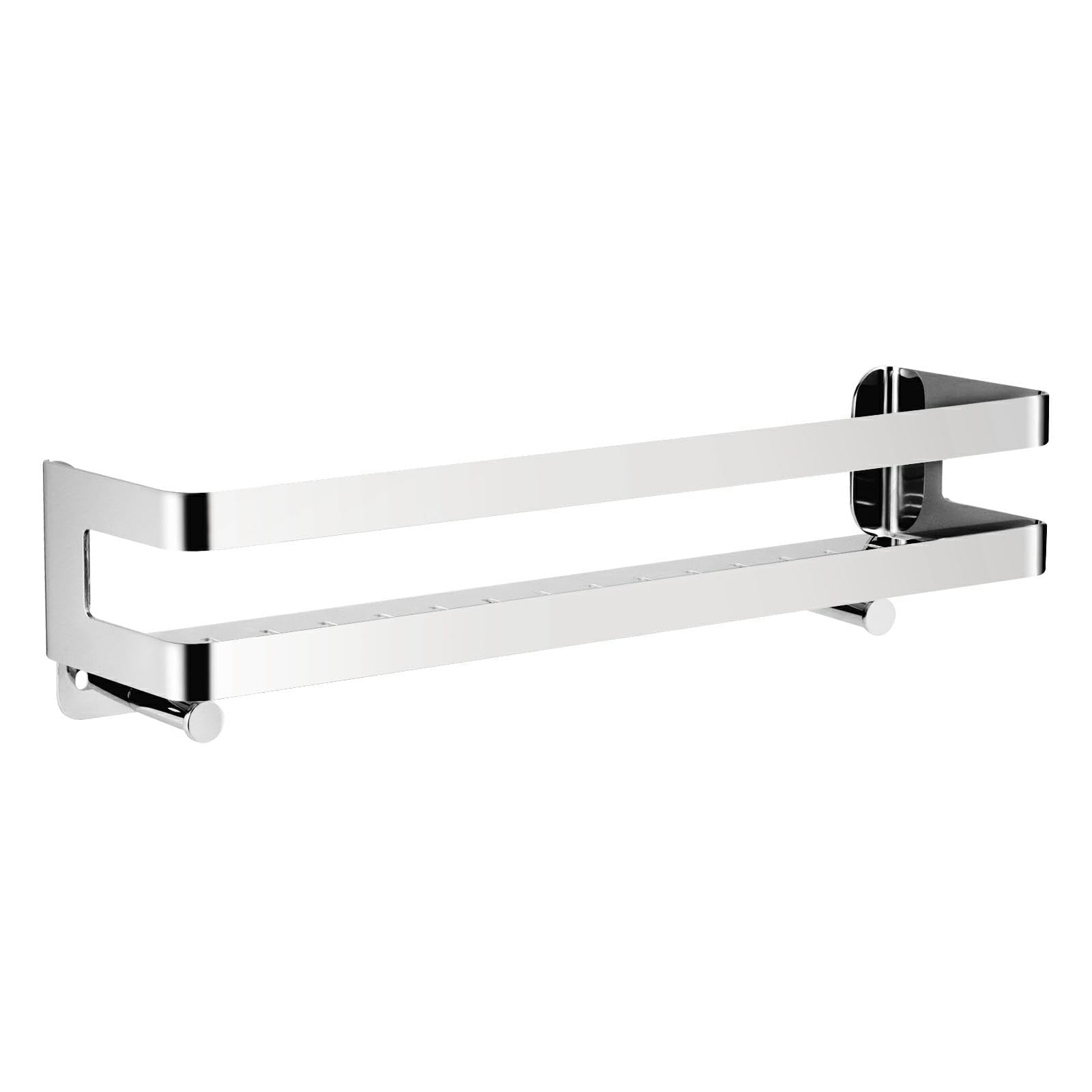 Shower Caddy,Wall Mounted Shower Shelf with Hooks, Stainless Steel Organiser for Shampoo and Bath Gel,Chrome (40cm)