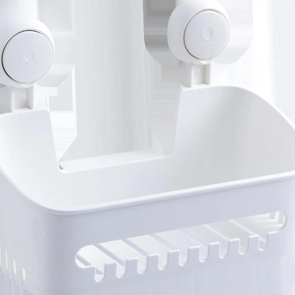 Wall Mounted Shower Storage Tray - Suction Cup nizer for Shampoo Bathroom Essentials Ideal for Home Student Dorm and Compact Spaces