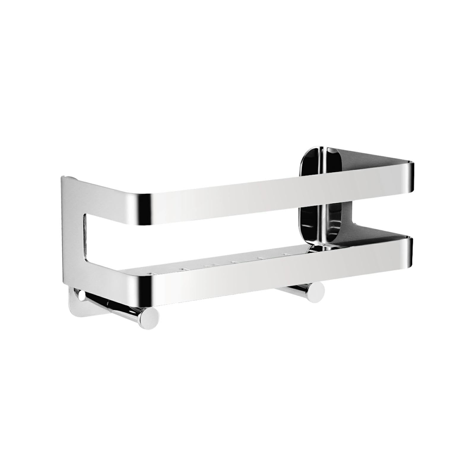 Shower Caddy,Wall Mounted Shower Shelf with Hooks, Stainless Steel Organiser for Shampoo and Bath Gel,Chrome (40cm)