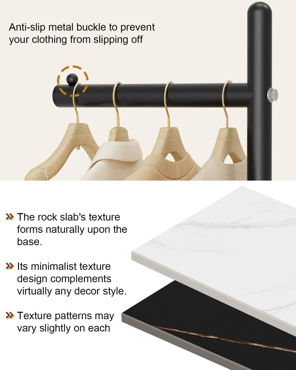 Yawinhe Coat Rack Metal,174 cm Heavy Duty Coat Tree, L- shape Modern Hall Tree Free Standing with Rock Plate Base, Hanger Stand Suitable for Placing bags, Coats and Hats,Black,SMJ101B