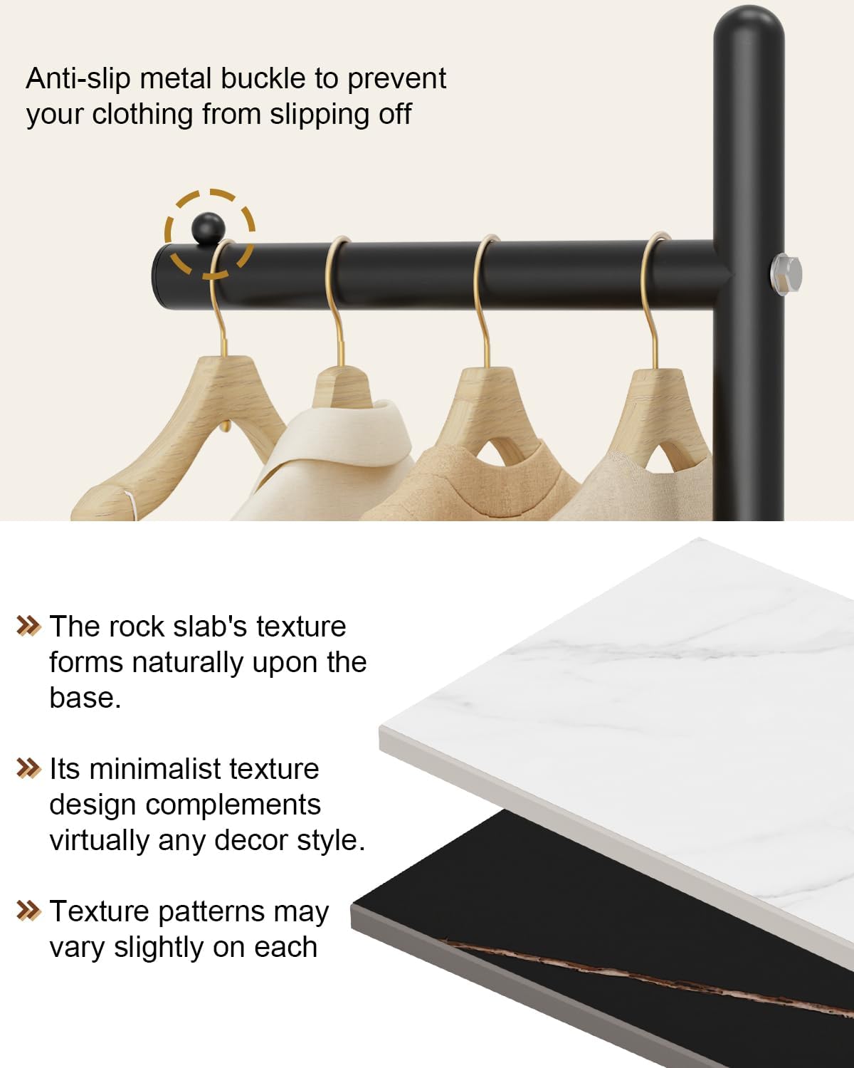 Yawinhe Coat Rack Metal,174 cm Heavy Duty Coat Tree, L- shape Modern Hall Tree Free Standing with Rock Plate Base, Hanger Stand Suitable for Placing bags, Coats and Hats,Black,SMJ101B