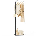 OUTBROS Coat Stand Metal - 180cm Coat Rack with 1 Hooks for Hanging Clothes, Hats and Bags, Clothes Rail for Entryway, Living Room, White