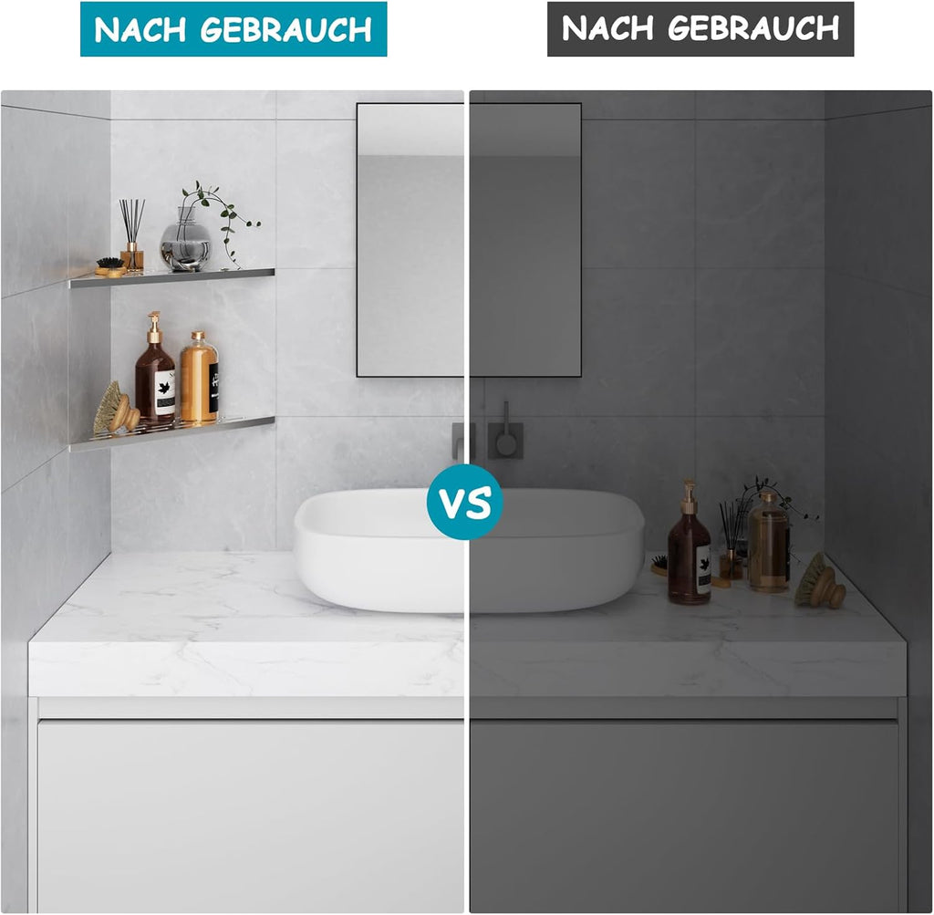 2-Piece Black 304 Stainless Steel Corner Shower Shelf, 254mm Wall Mount Rack