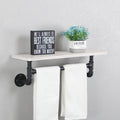 MBQQ Shelving Bathroom Pipe Shelves with Towel Bar Over Toilet, 24 inch Pine Wood Floating Shelves for Wall Mounted Bedroom,Kitchen, Farmhouse, Living Room
