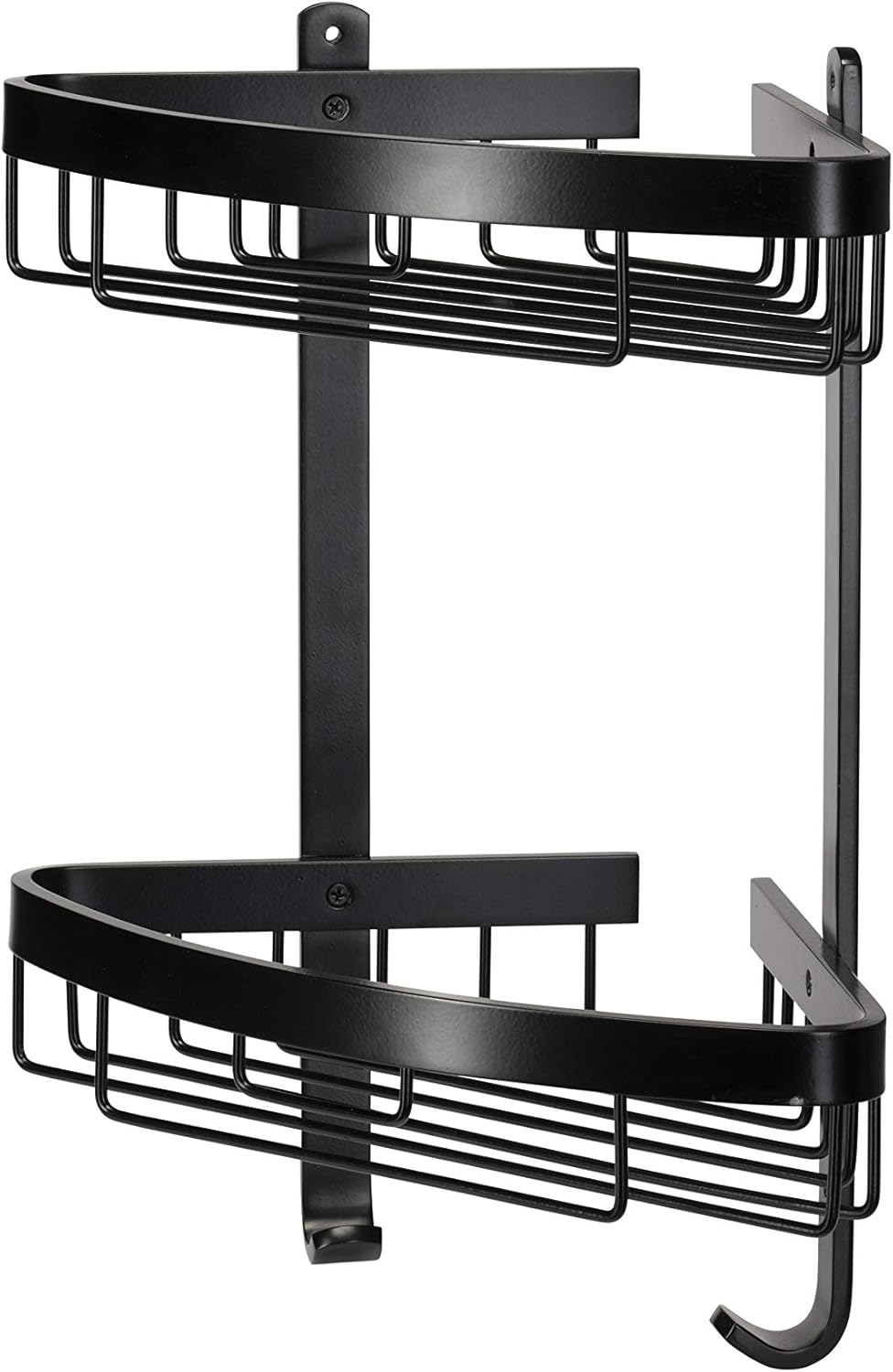 Croydex Aluminum Cosmetic Bathroom Storage Basket Shower Caddy, Lifetime Rust Free Guarantee, Matte Black