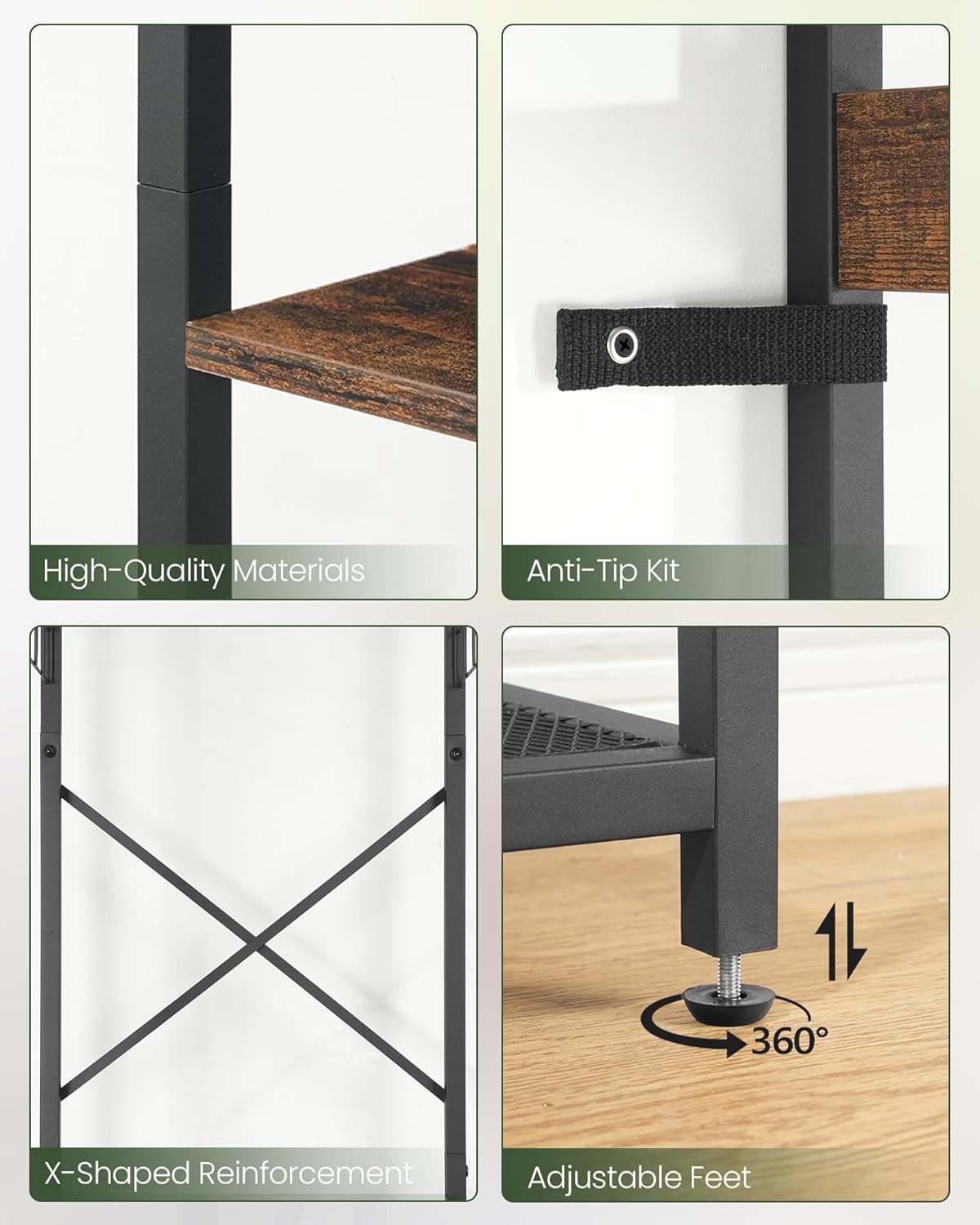 CHOEZON Coat Rack Freestanding, Hall Tree with 3 Storage Shelves, Coat Stand with 16 Hooks and Hanging Rail, Industrial Clothes Stand for Entryway, Hallway, Bedroom, Rustic Brown and Black DTYM18BF
