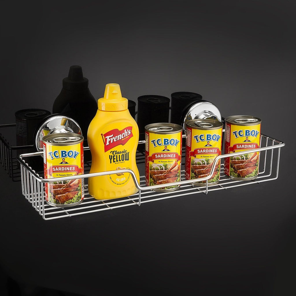 SANNO Suction Shower Caddy, Suction Cup Bathroom Shower Organiser,Bath Shelf Storage Combo Organizer Basket, Kitchen & Bathroom Accessories Shampoo Conditioner - Rustproof Stainless Steel(Set of 2)
