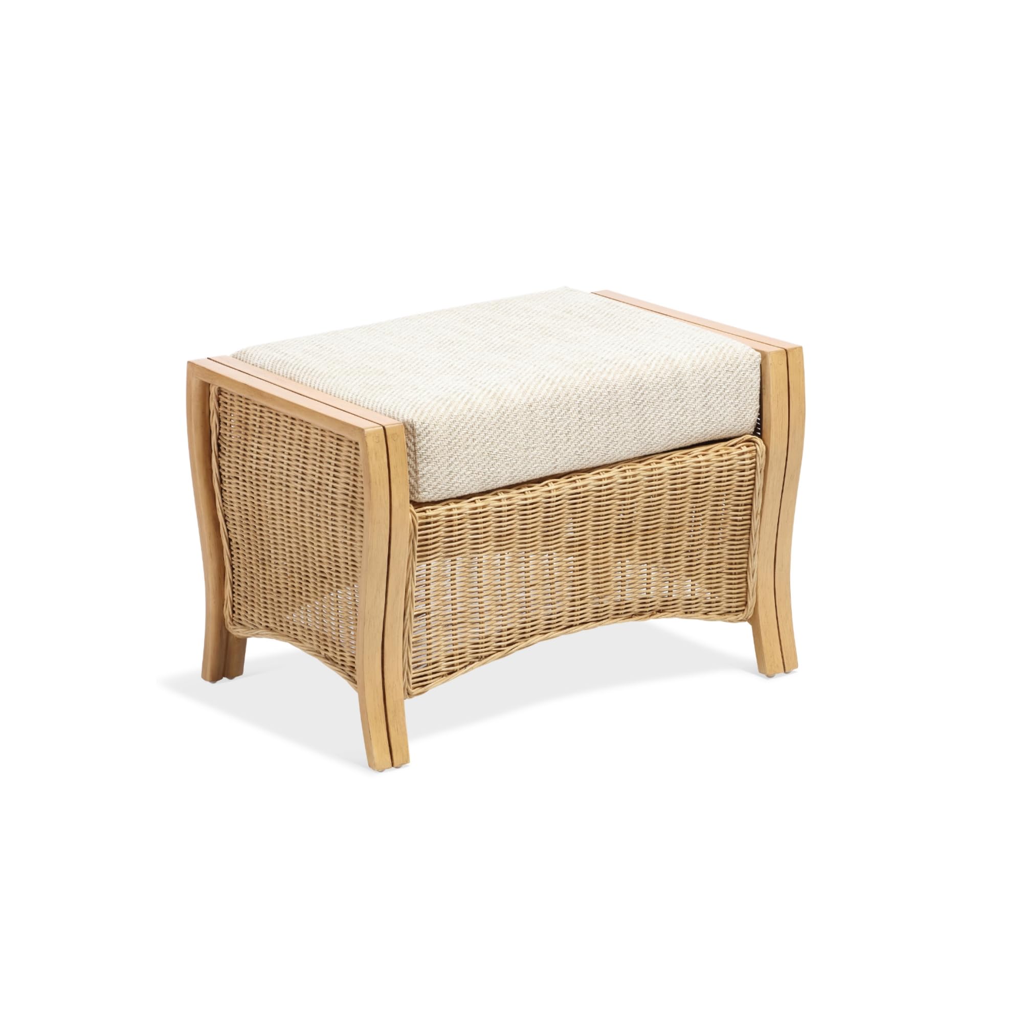 Desser Opera Light Oak Rattan Conservatory Sofa – Cane 2 Seater Sofa with Jasper Fabric Cushions – Indoor Real Wicker Settee with UK Made Cushions - H105cm x W126cm x D96cm