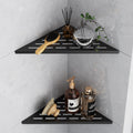 2-Piece Black 304 Stainless Steel Corner Shower Shelf, 254mm Wall Mount Rack
