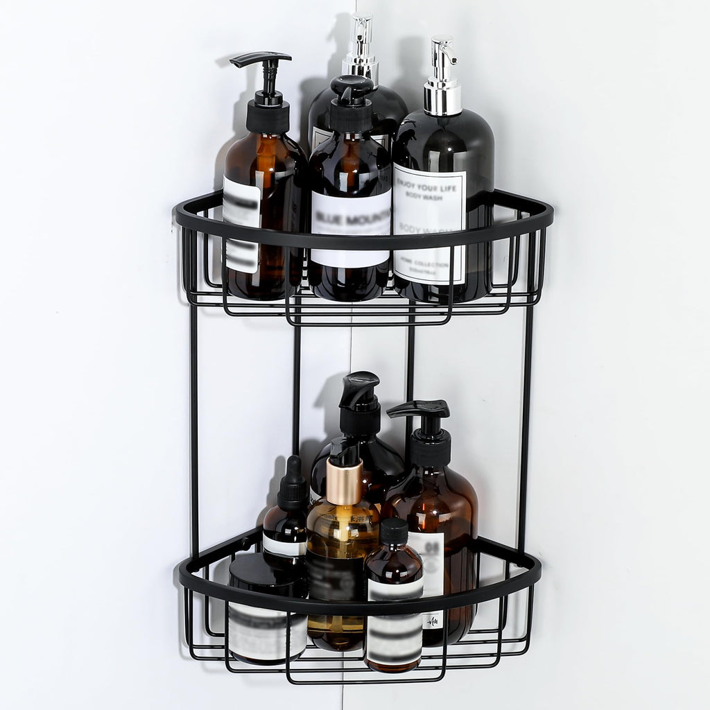 SAYAYO Corner Shower Caddy Shower Basket Organiser SUS304 Stainless Steel, 2-Tier Polished Chromed Corner Bathroom Shelf