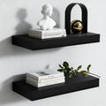 Floating Shelves for Wall,Over The Toilet Storage Cabinet-Set of 2 Black 24 Inch.Wall Shelves for Bathroom,Bedroom,Living Room,Kitchen-Modern Helf Display Organizer&Decor(Black,2pcs)