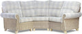 Desser Clifton Conservatory Corner Sofa 3pc Modular with Curved Back – Luxury Real Cane Rattan Indoor Conservatory Furniture UK Manufactured Cushions Athena Check Fabric – H92cm x W208cm x D208cm