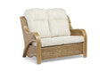 Desser Opera Light Oak Rattan Conservatory Sofa – Cane 2 Seater Sofa with Jasper Fabric Cushions – Indoor Real Wicker Settee with UK Made Cushions - H105cm x W126cm x D96cm