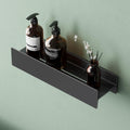 Mai & Mai Shower Caddy No Drill, Bathroom Storage Shelf with Screw Mounting and Optional Adhesive Installation, 60cm Wall Mounted Shower Shelf with Towel Hanging Space, Reglo-03, Matte Black